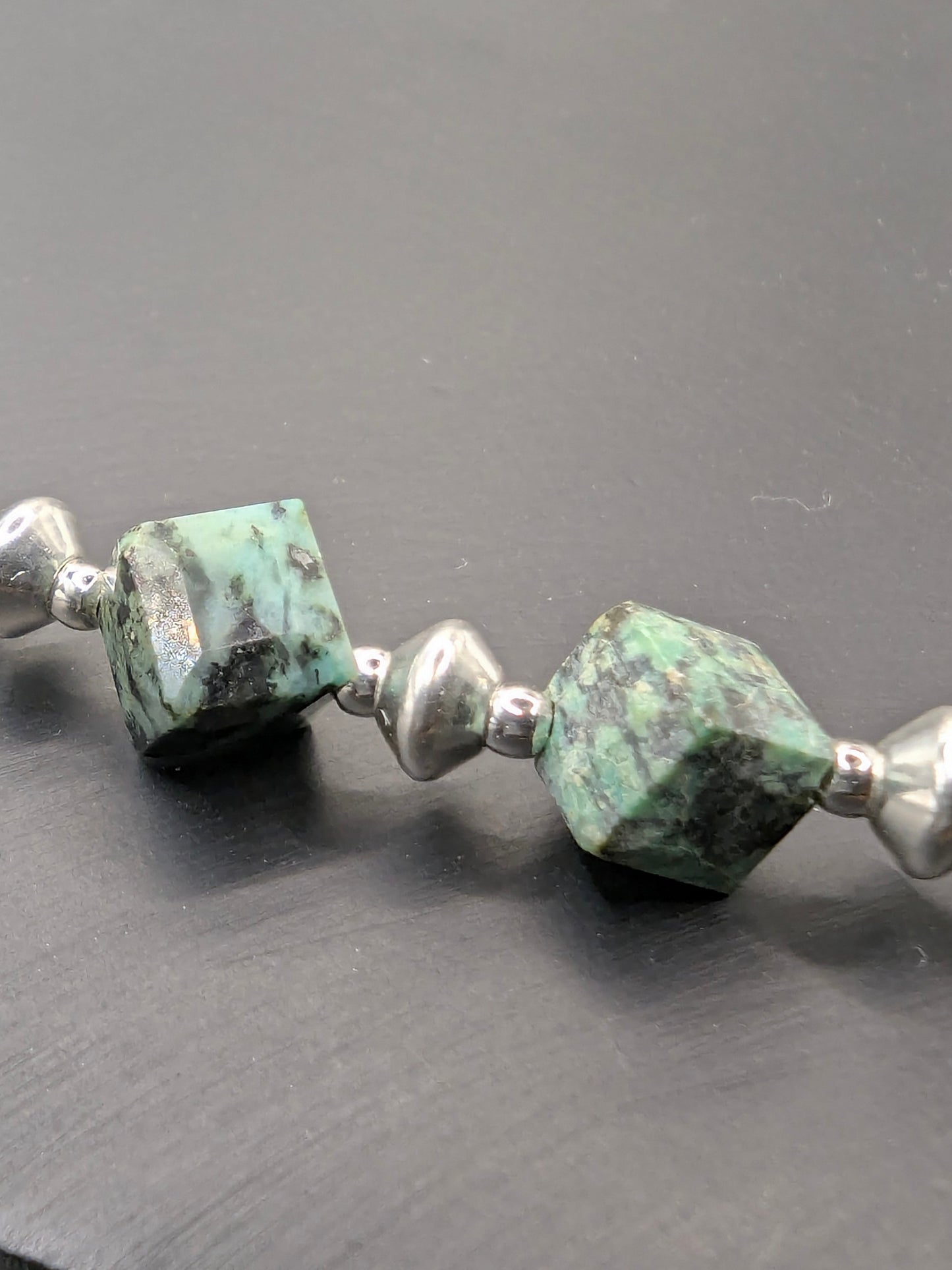 UBU Branded African Turquoise & Sterling Silver Necklace