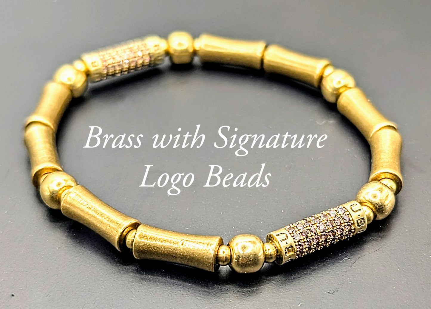 UBU Signature All Brass Logo Bracelet