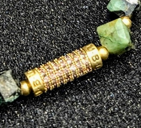 UBU Signature Bracelet African Turquoise & Pave Brass