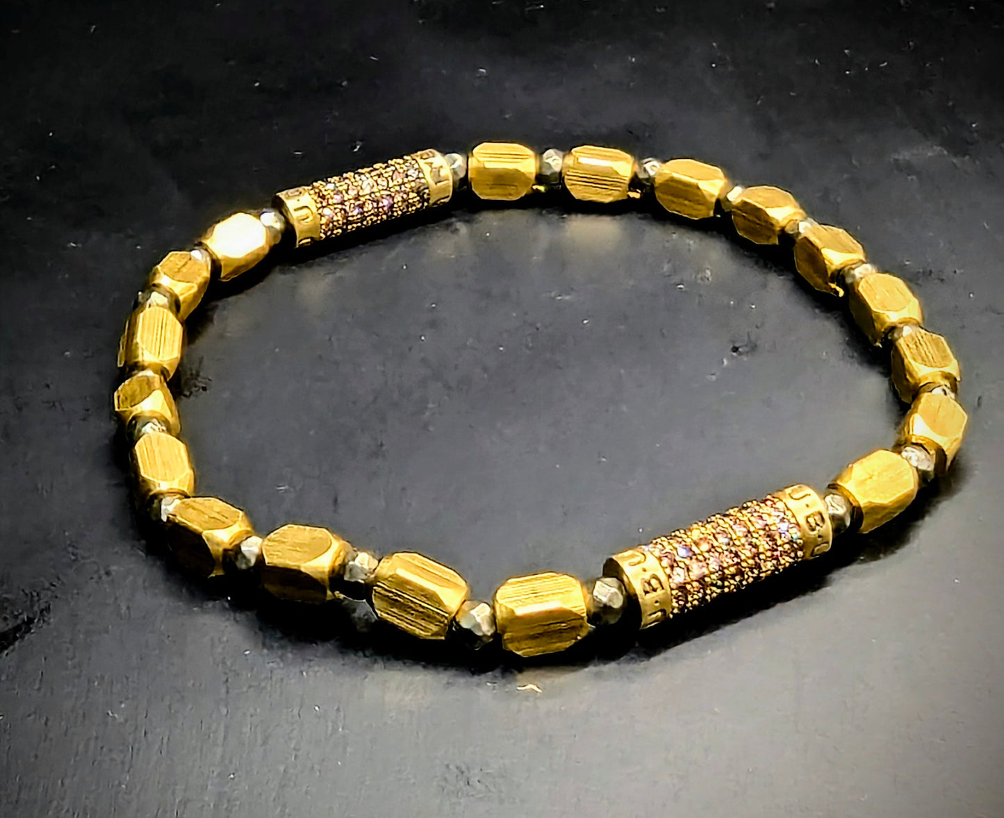 UBU Handmade Brass and Pyrite Bracelet