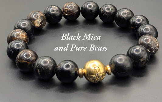UBU Signature Black Mica & Brass Bracelet