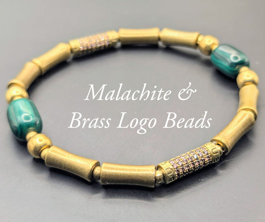 UBU Signature Malachite & Brass Bracelet