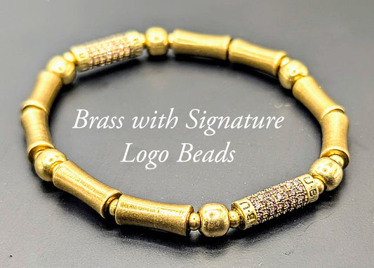 UBU Signature All Brass Logo Bracelet