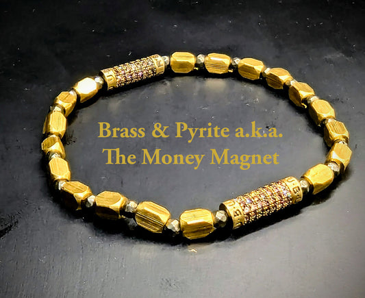 UBU Handmade Brass and Pyrite Bracelet