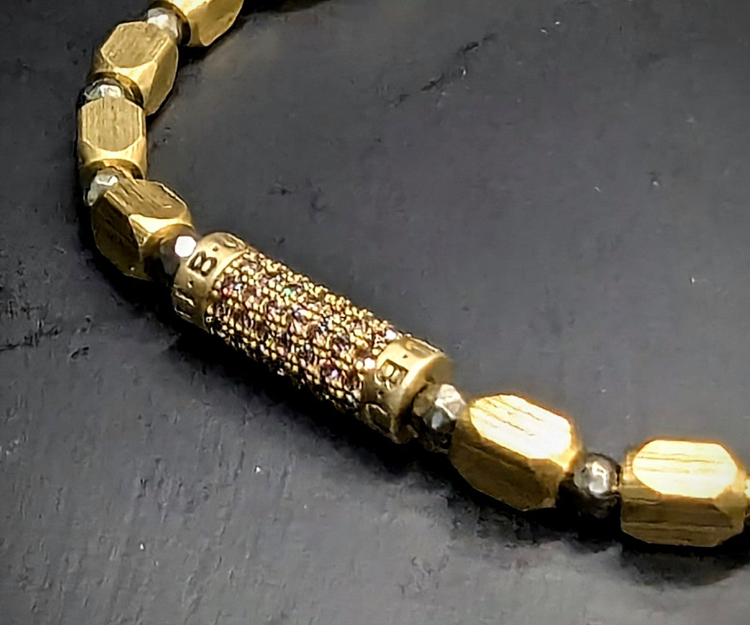 UBU Handmade Brass and Pyrite Bracelet