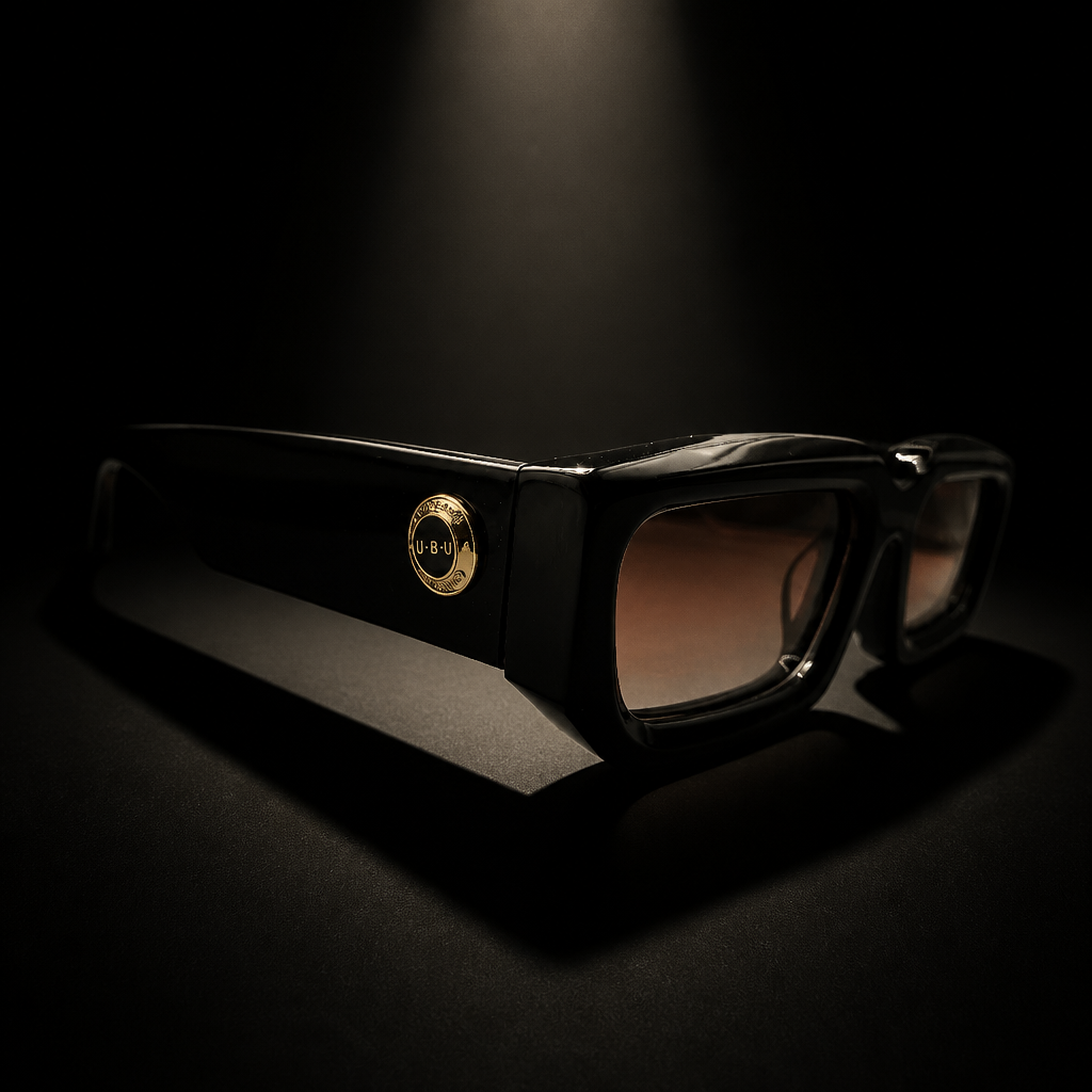 U•B•U Hand Polished Acetate Sunglasses with 18kt Gold Plated Logo