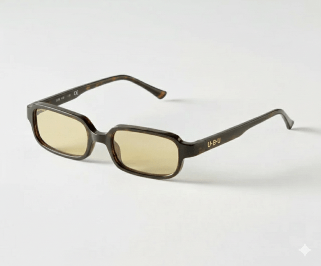 The "Nostalgia" 90s Rectangular Sunglasses - Black Acetate - UBU Expression Unlimited