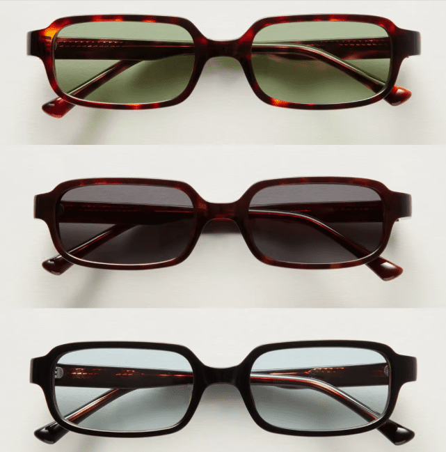 The "Nostalgia" Rectangular Sunglasses - Black Acetate - UBU Expression Unlimited