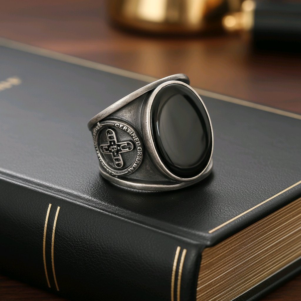 UBU branded signature ring .925 Sterling Silver and Black Onyx - UBU Expression Unlimited
