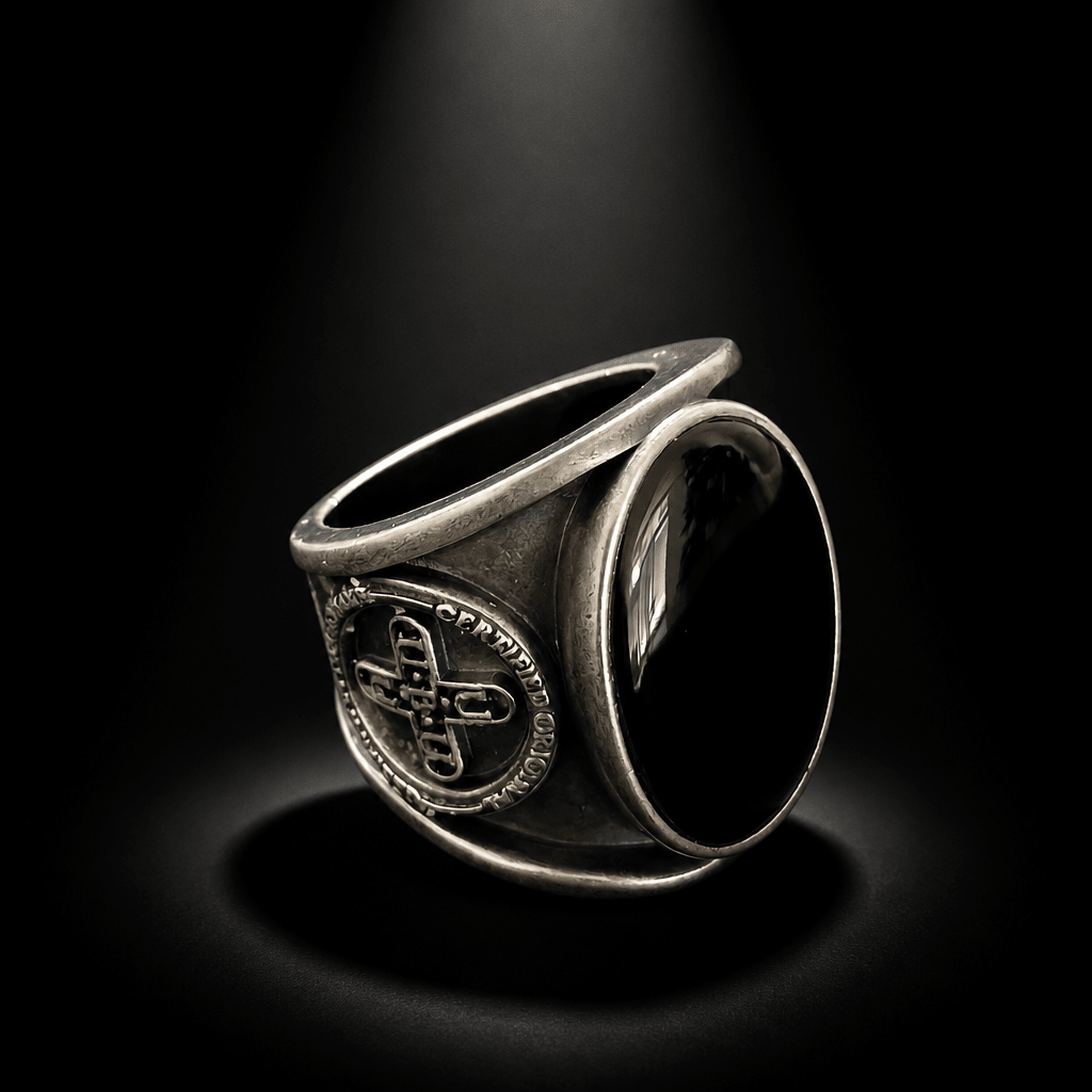 UBU branded signature ring .925 Sterling Silver and Black Onyx - UBU Expression Unlimited