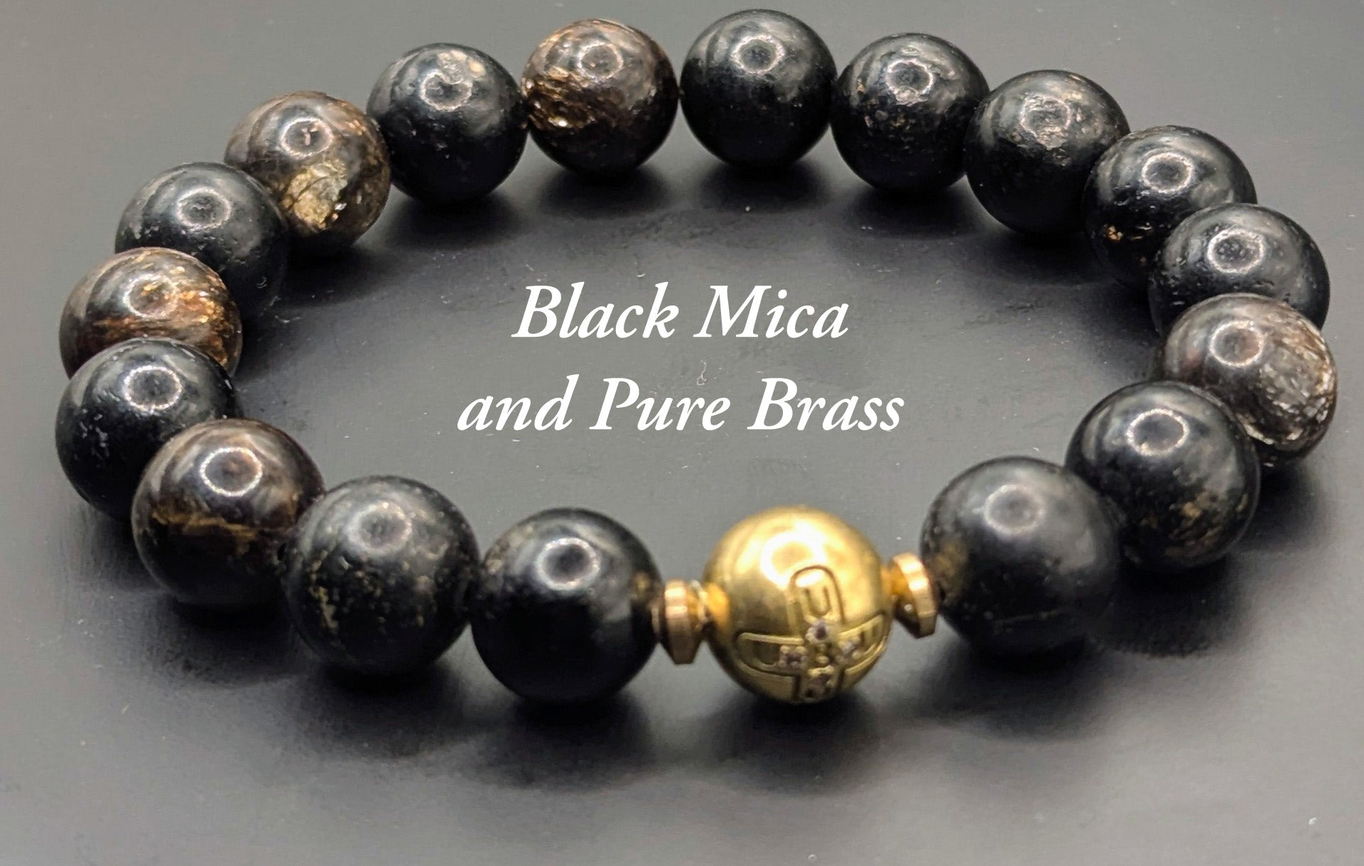 UBU Signature Black Mica & Brass Bracelet - UBU Expression Unlimited