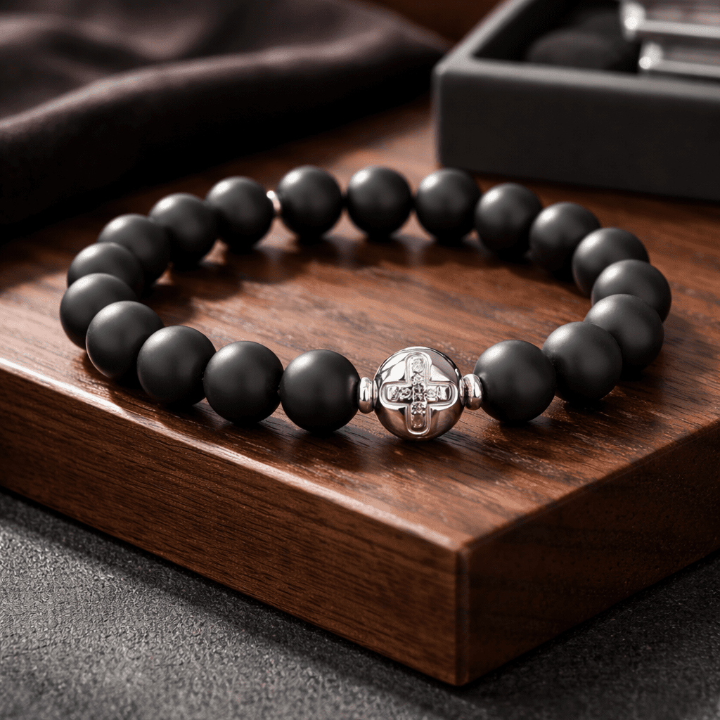 UBU Signature Sterling Silver, Black Onyx and Moisennite Bracelet - UBU Expression Unlimited